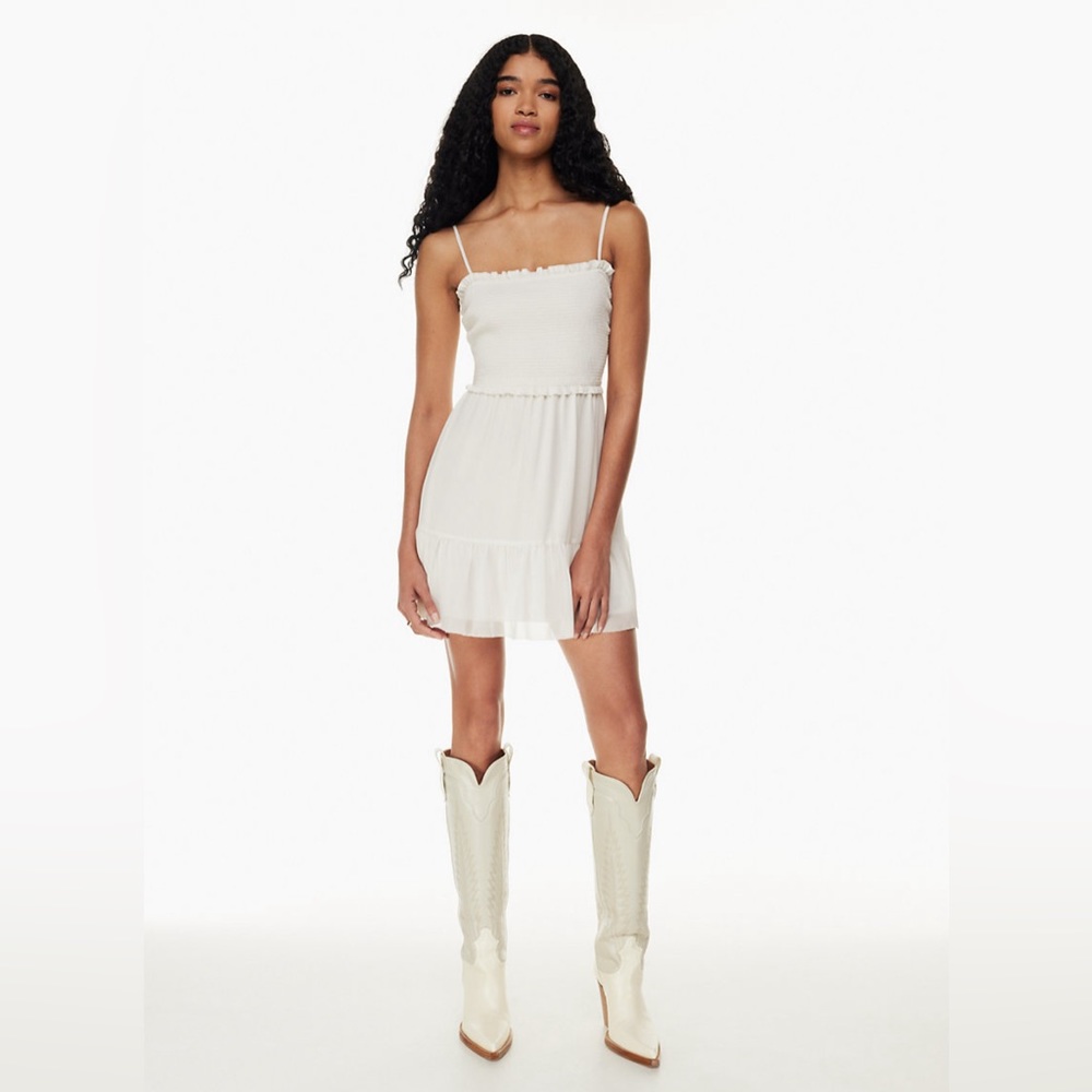 Aritzia Tempest Sleeveless Mini Dress in Light Birch